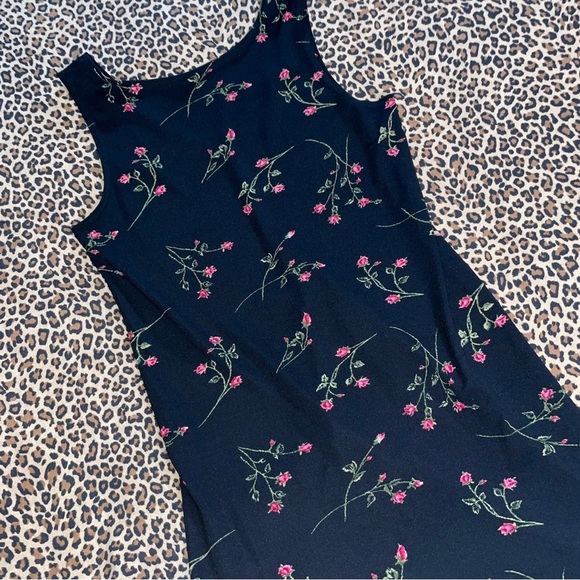 Vintage Floral Print 90s Aesthetic Mini Dress Great American Sportswear Co Large - Picture 3 of 6